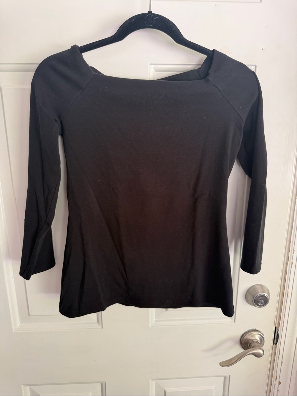 J. Crew Black Boatneck Long Sleeve Top